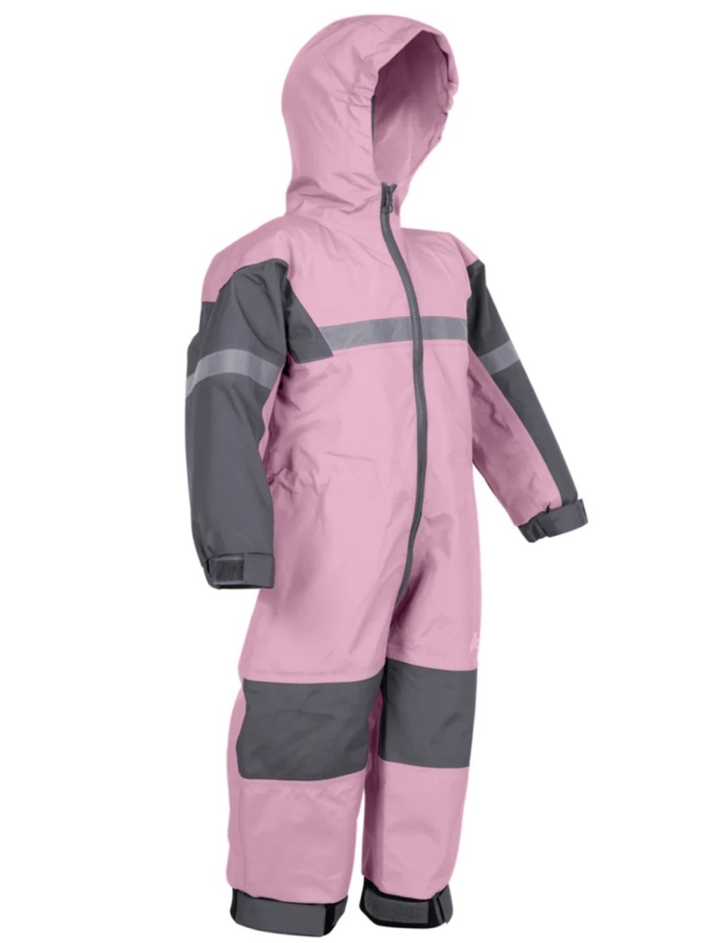 OAKI Kids One-Piece Waterproof Trail Rain Suit Lavender Gray 8 10 Nature School